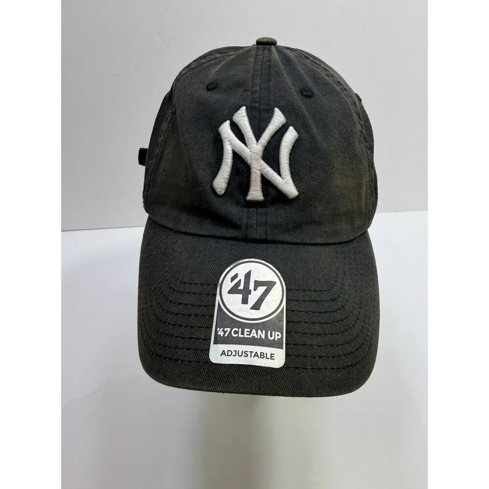 47 Brand New York Yankees MLB Clean Up Adjustable Baseball Cap Hat Black OSFA
